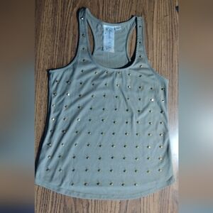 Studded Olive Green Tank Top